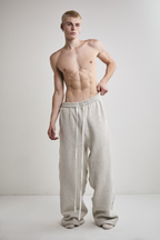 Front view of Tyler Andersen wearing AOA heavyweight grey sweats.